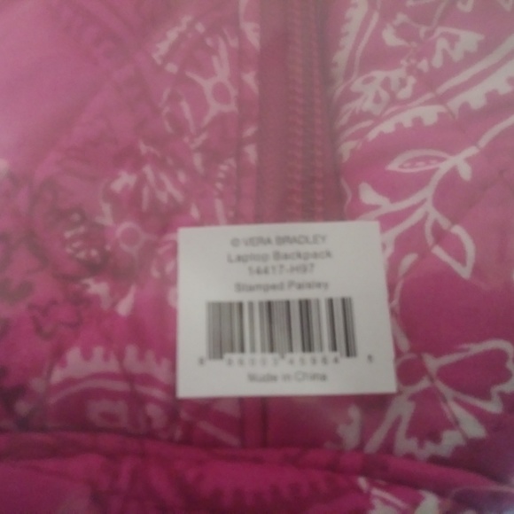 Vera Bradley Laptop Backback Stamped Paisley NWOT